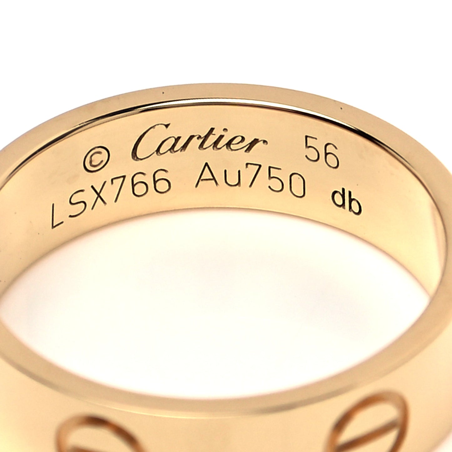 18K Yellow Gold 5.5mm LOVE Ring 56 7.5