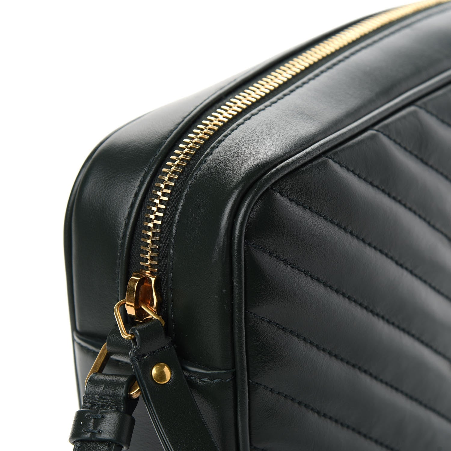 Saint Laurent Calfskin Matelasse Monogram Lou Camera Bag Military Green 7 of 10