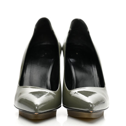 Balenciaga Patent Pointed Toe Pumps 38 Grey 2 of 11