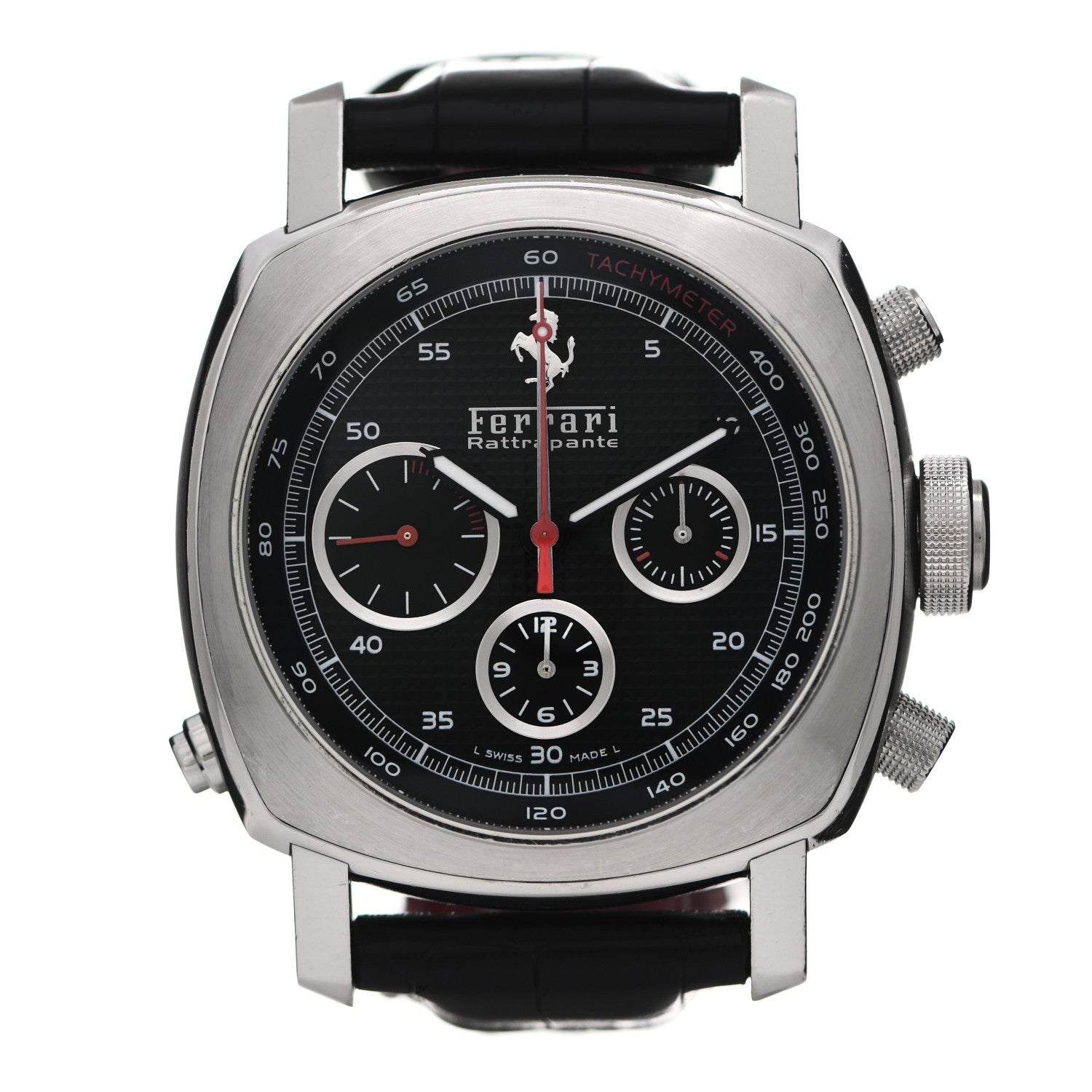 Panerai Stainless Steel Alligator 45mm Ferrari Granturismo Rattrapante Automatic Watch Black FER00005 1 of 5
