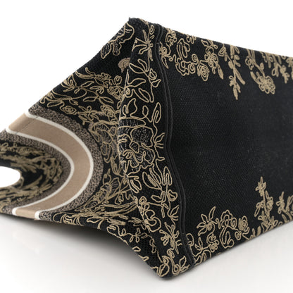 Christian Dior Canvas Embroidered Large Ornamental Cornely Book Tote Black Beige 9 of 12