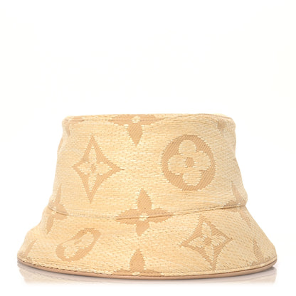 Louis Vuitton Woven Fabric Calfskin Monogram Beachview Bucket Hat Natural 1 of 8