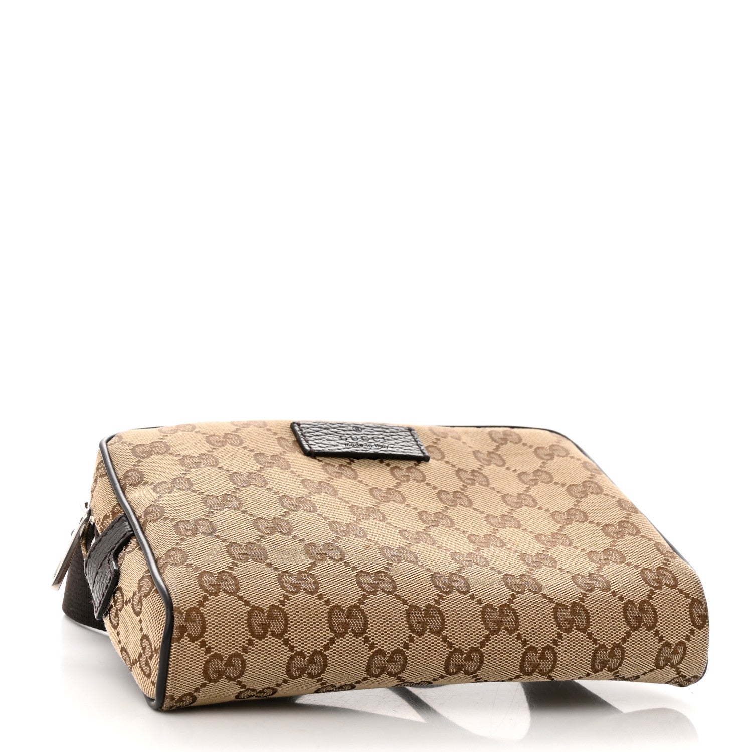 Gucci Monogram Dollar Calfskin Belt Bag Beige Ebony Testa di Moro Marrone Scuro 4 of 10