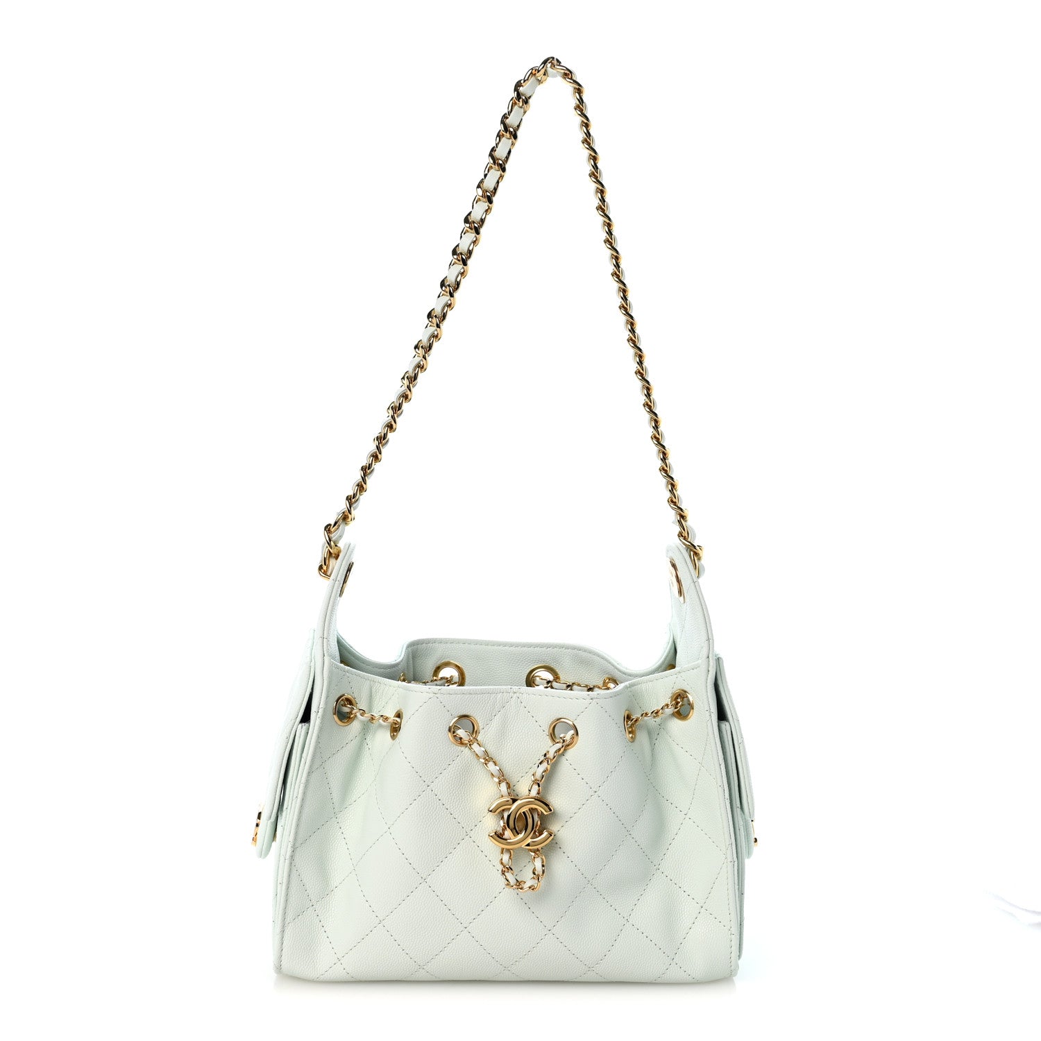 Chanel Caviar Quilted Mini Chanel 25 Handbag Light Green 1 of 10