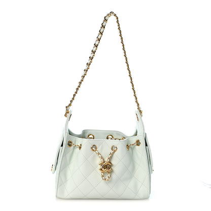 Chanel Caviar Quilted Mini Chanel 25 Handbag Light Green 1 of 10