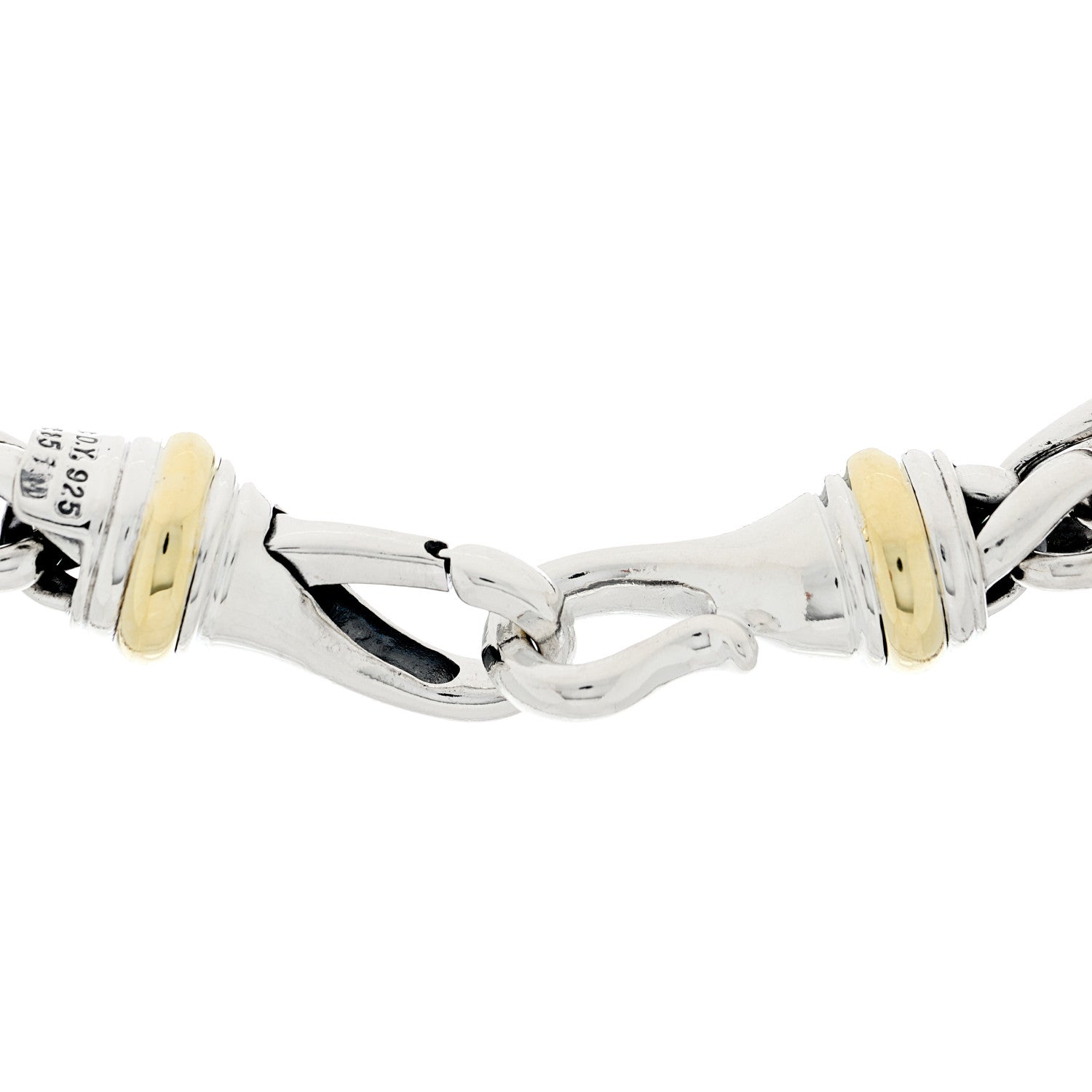 David Yurman Sterling Silver 14K Yellow Gold 8mm Wheat Chain Necklace 4 of 4