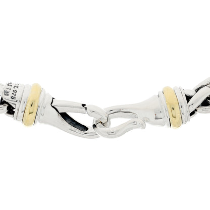 David Yurman Sterling Silver 14K Yellow Gold 8mm Wheat Chain Necklace 4 of 4