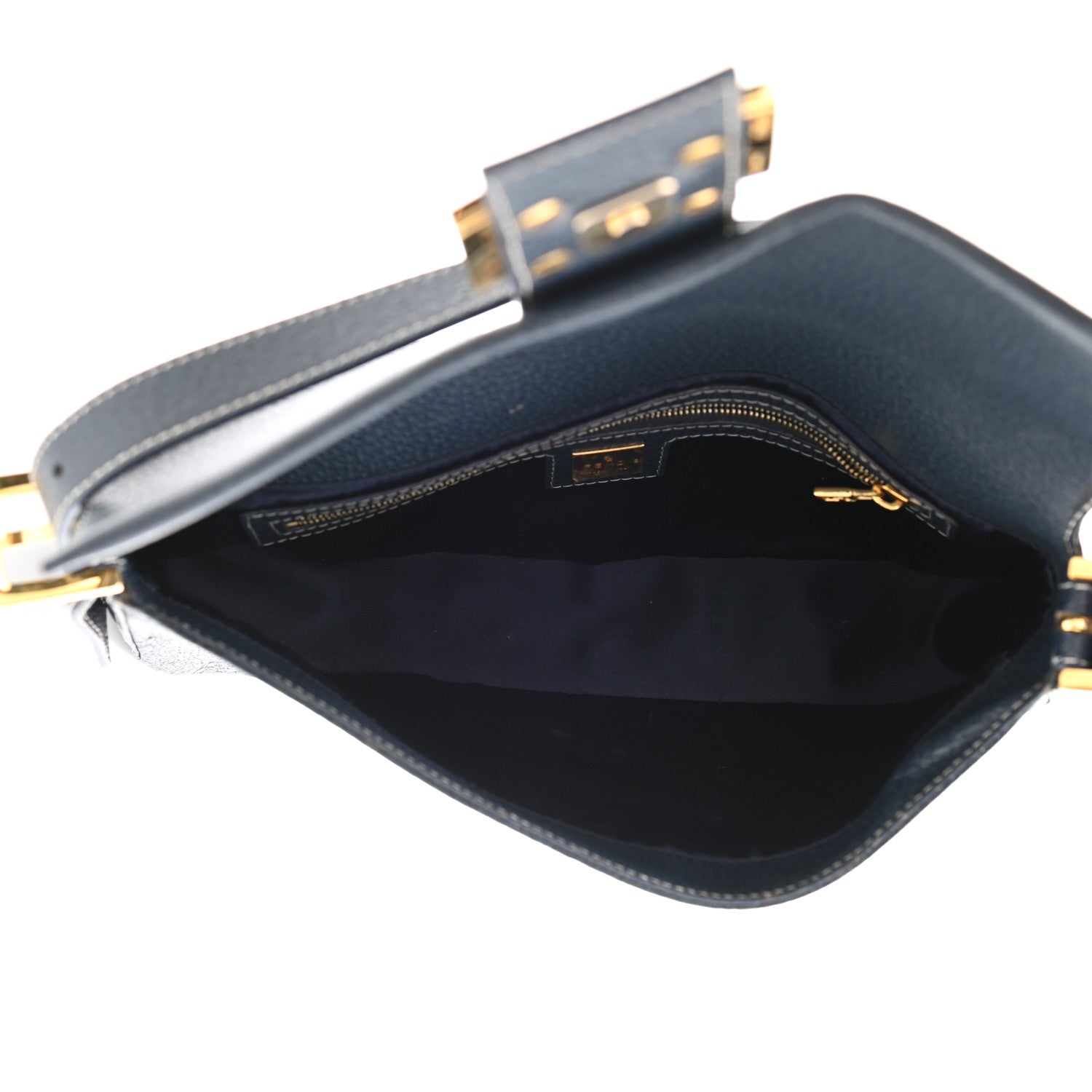 Fendi Boarskin Baguette Navy Blue 8 of 13