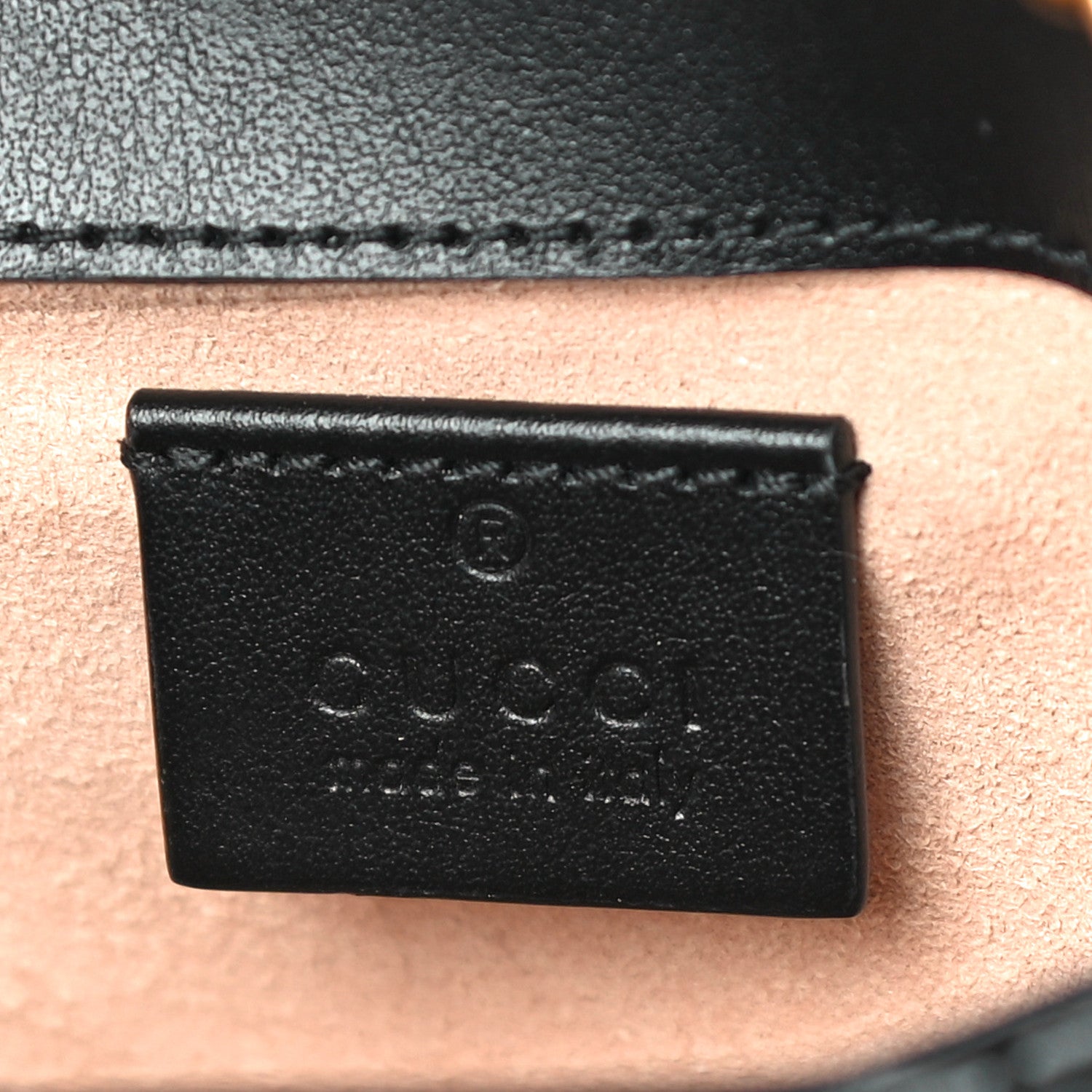 Gucci Calfskin Matelasse Super Mini GG Marmont Shoulder Bag Black 6 of 14