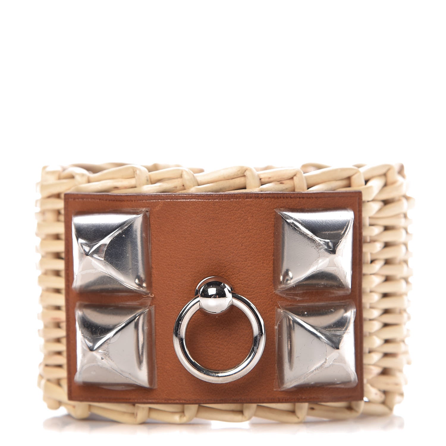 Hermes Barenia Osier Collier De Chien CDC Picnic Bracelet S Fawn 1 of 8