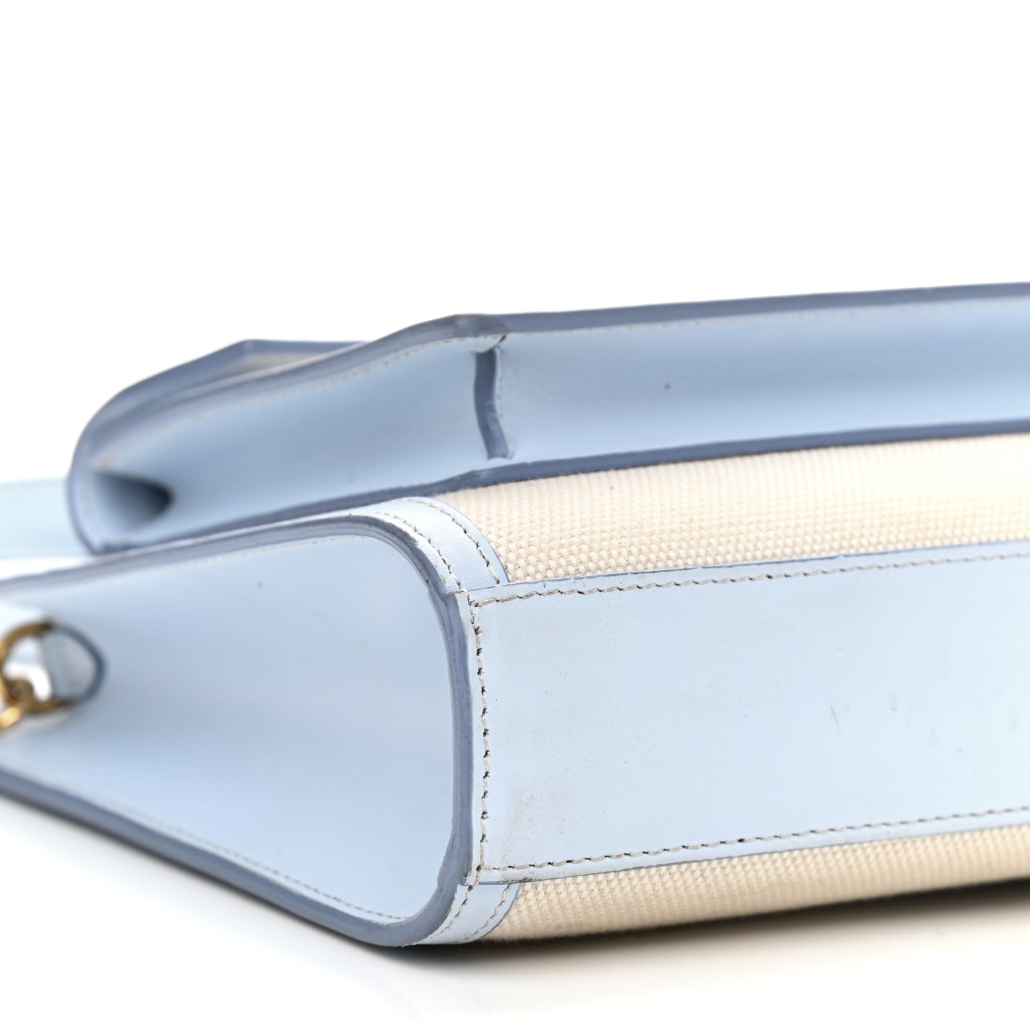 Burberry Canvas Smooth Calfskin Two Tone Mini Pocket Bag Natural Pale Blue 7 of 11
