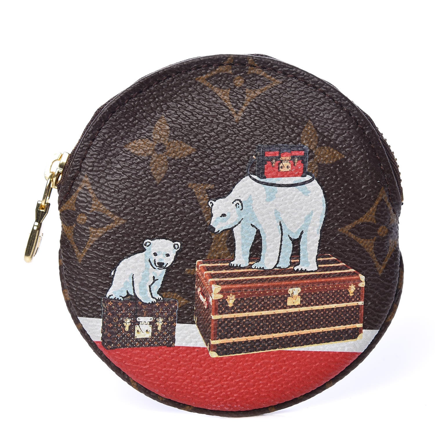 Louis Vuitton Monogram 2017 Christmas Animation Round Coin Purse 1 of 6
