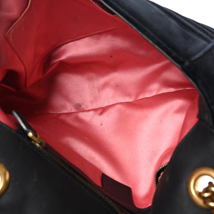 Gucci Velvet Matelasse Medium GG Marmont Shoulder Bag Black 7 of 10