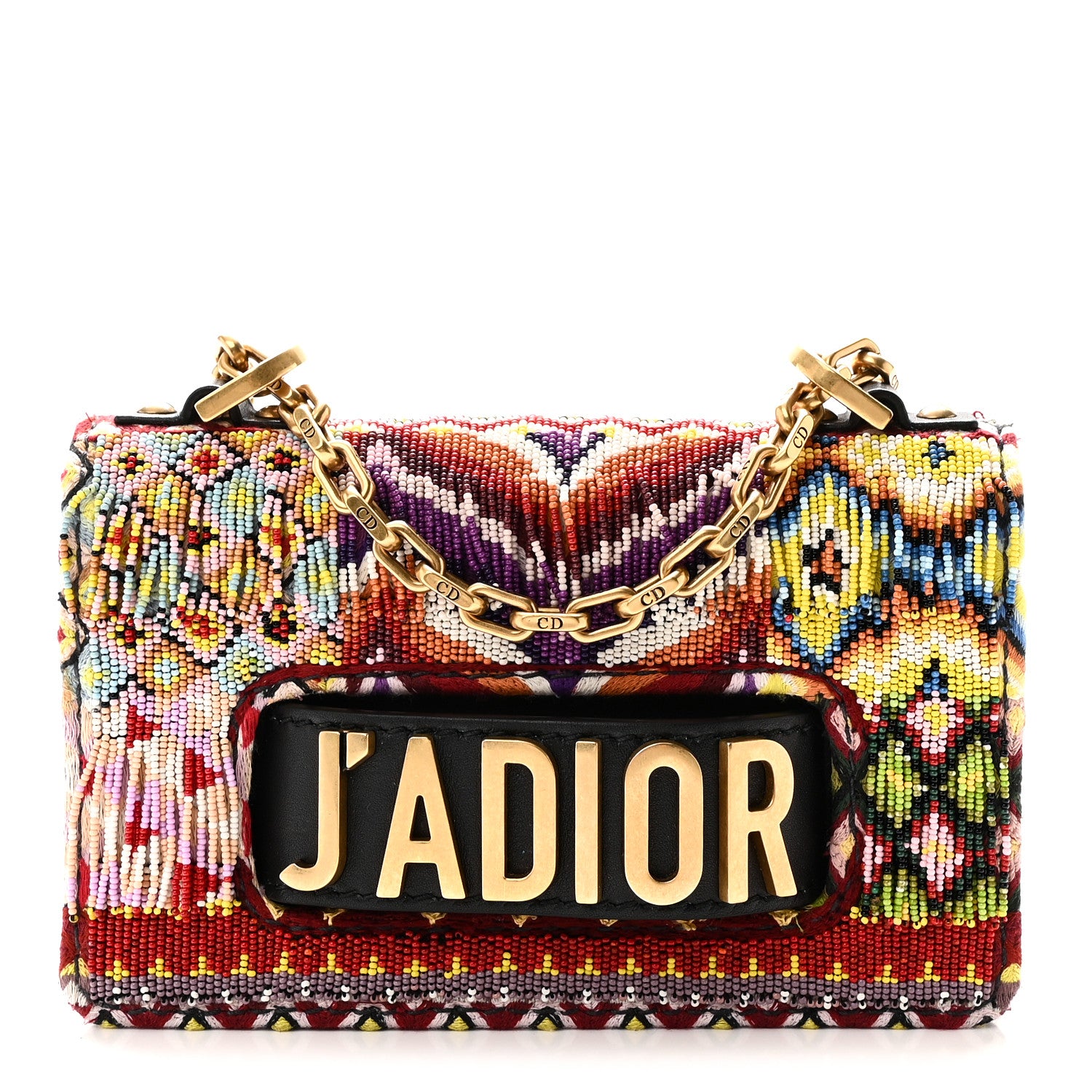Christian Dior Lambskin Beaded Mini J'Adior Chain Flap Bag Multicolor 1 of 9