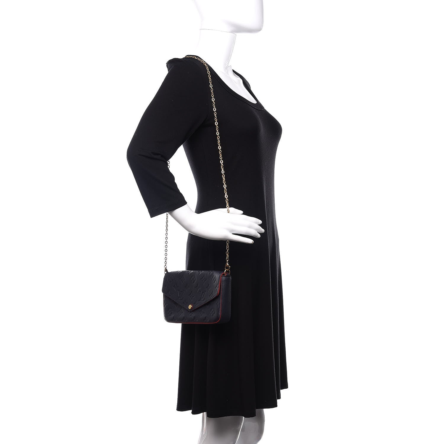 Louis Vuitton Empreinte Pochette Felicie Chain Wallet Marine Rouge 2 of 12