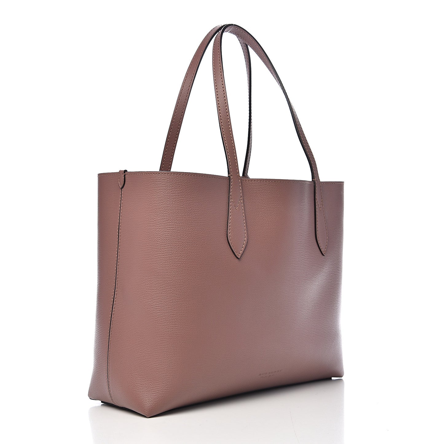 Grainy Calfskin Haymarket Check Medium Reversible Tote Light Elderberry