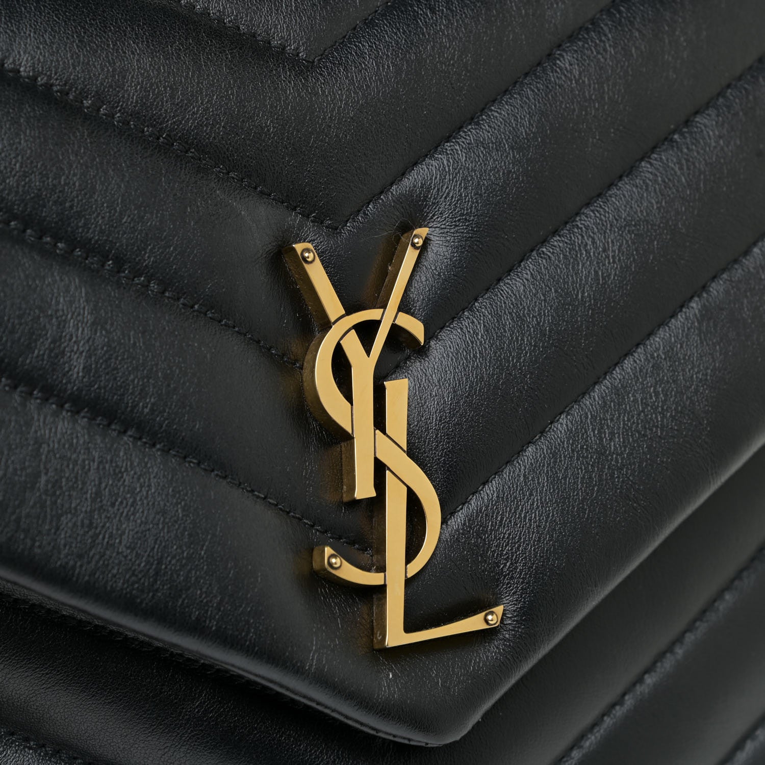 Saint Laurent Calfskin Y Quilted Monogram Medium Loulou Chain Satchel Black 17 of 17