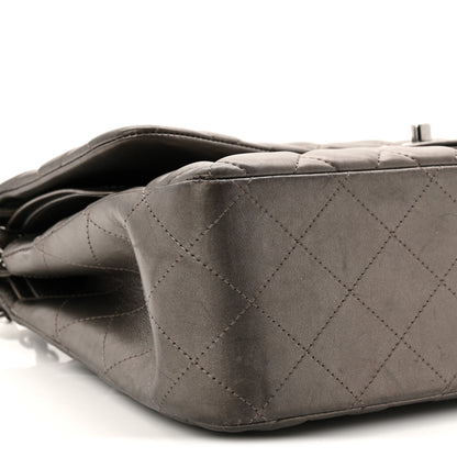 Chanel Metallic Lambskin Quilted Jumbo Double Flap Pewter 9 of 10