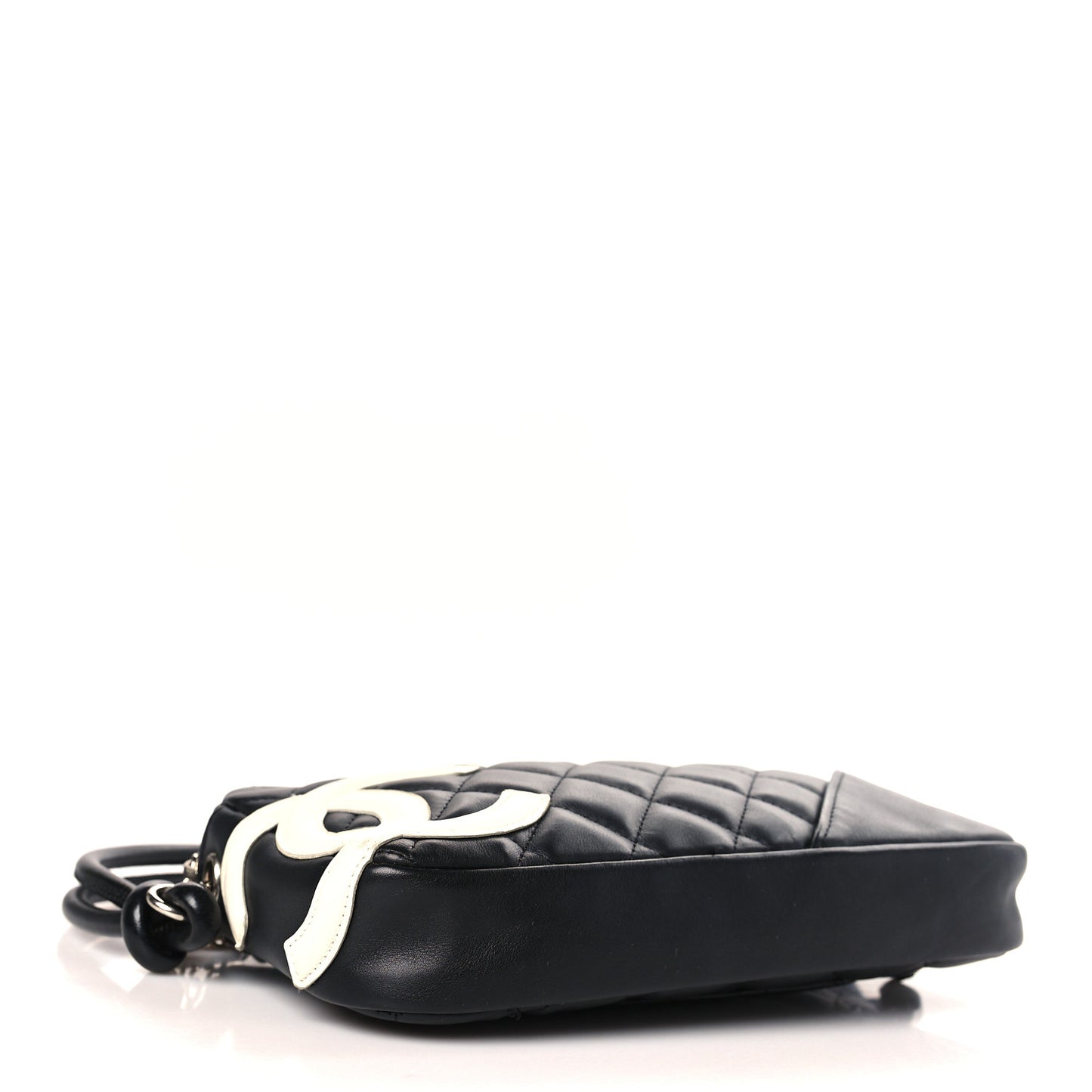Calfskin Quilted Cambon Pochette Black White