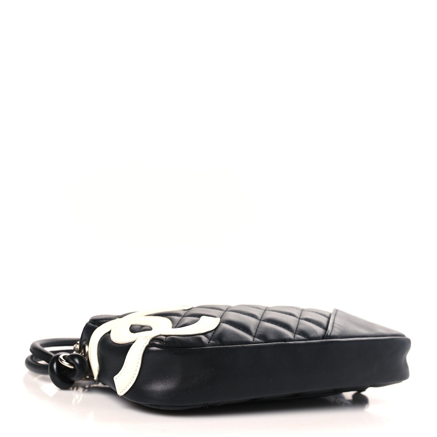 Chanel Calfskin Quilted Cambon Pochette Black White 4 of 9