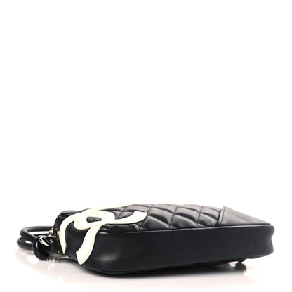 Chanel Calfskin Quilted Cambon Pochette Black White 4 of 9