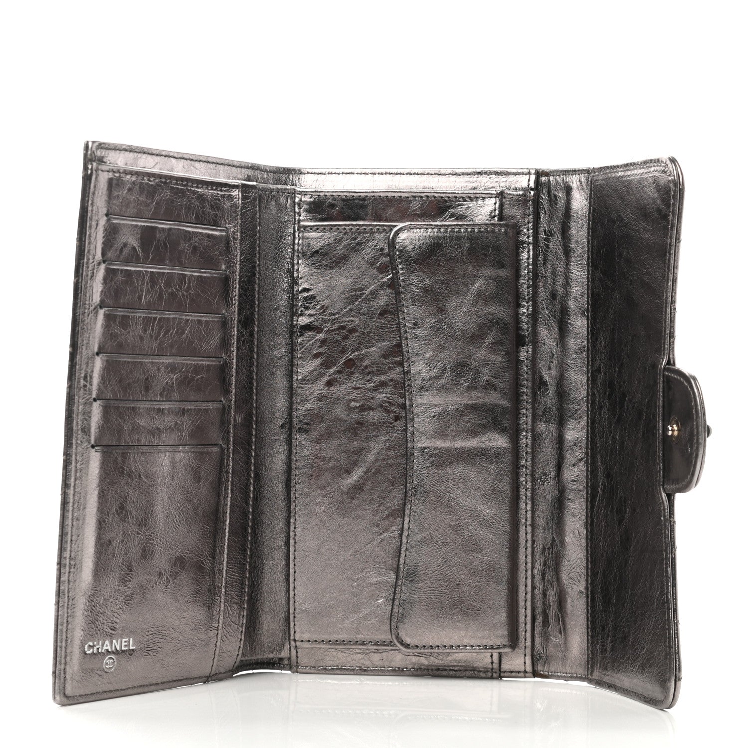 Chanel Metallic Aged Calfskin Quilted Reissue Flap Wallet Silver 5 of 9