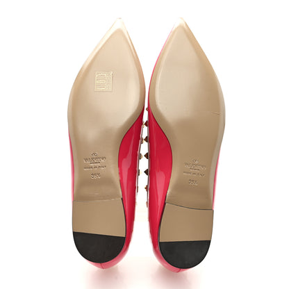 Valentino Garavani Patent Nappa Rockstud Ballerina Flats 39.5 Framboise Poudre 5 of 7