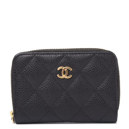 Chanel Caviar Quilted Zip Coin Purse Black 1 of 10