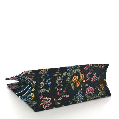 Christian Dior Canvas Embroidered Large Book Tote Black Multicolor 4 of 9