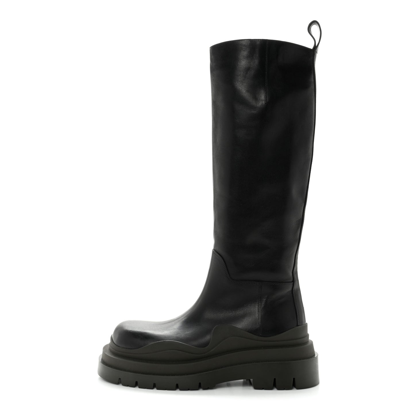 Calfskin The Tire High Boots 39 Black Camping