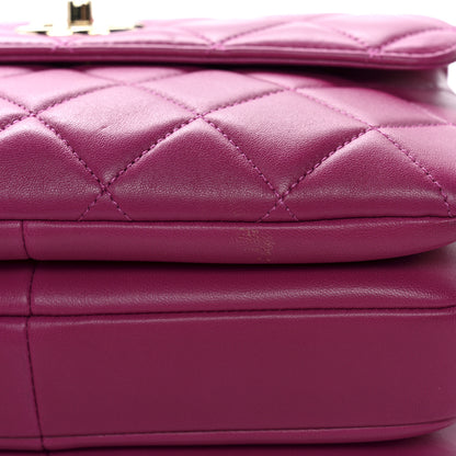Chanel Lambskin Quilted Small Trendy CC Flap Dual Handle Bag Dark Pink 11 of 11