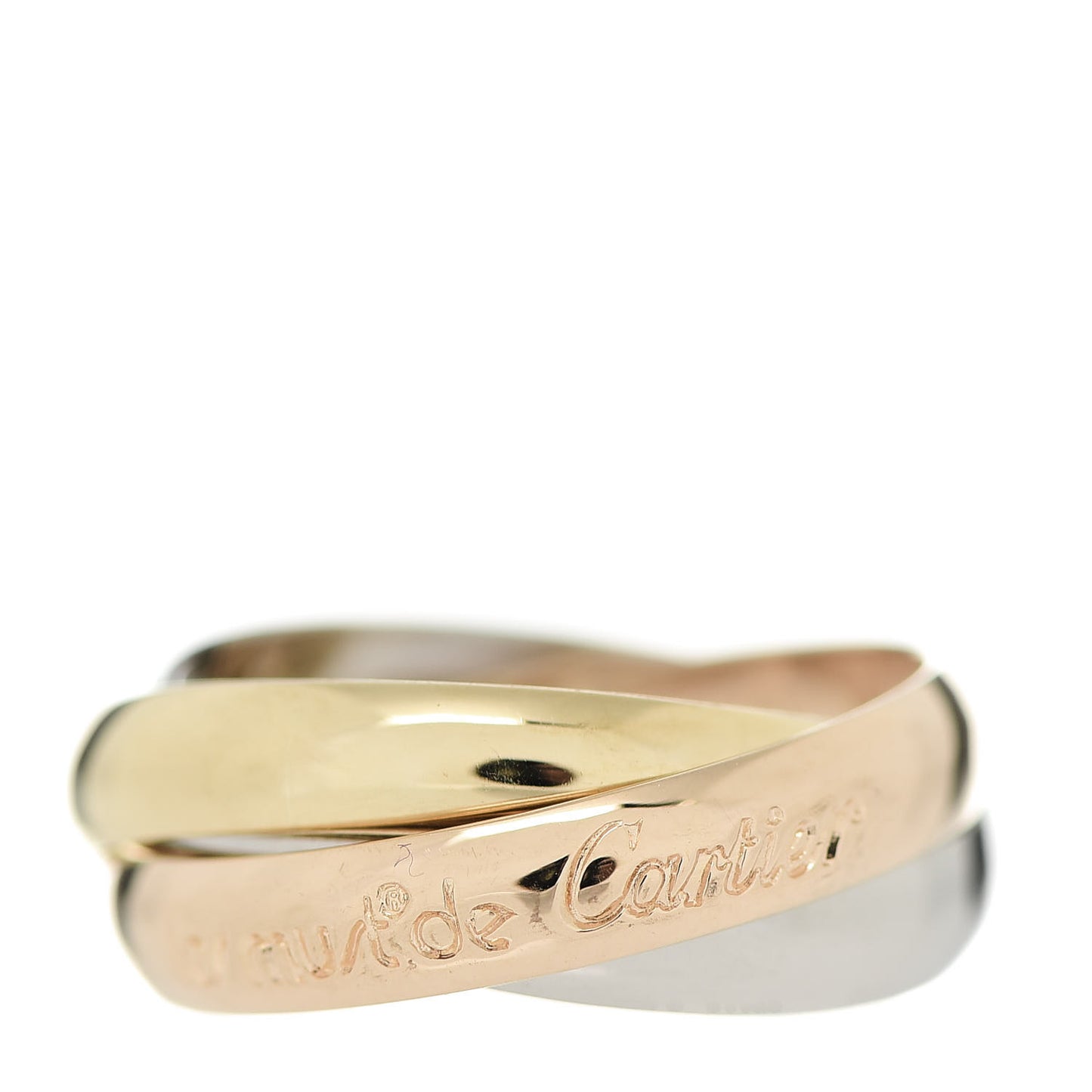 18K Pink Yellow White Gold Classic Les Must De Cartier Trinity Ring 49 4.75