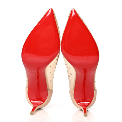 Christian Louboutin Suede Lame Crystal Strass Follies 85 Pumps 37.5 Light Silk 5 of 7