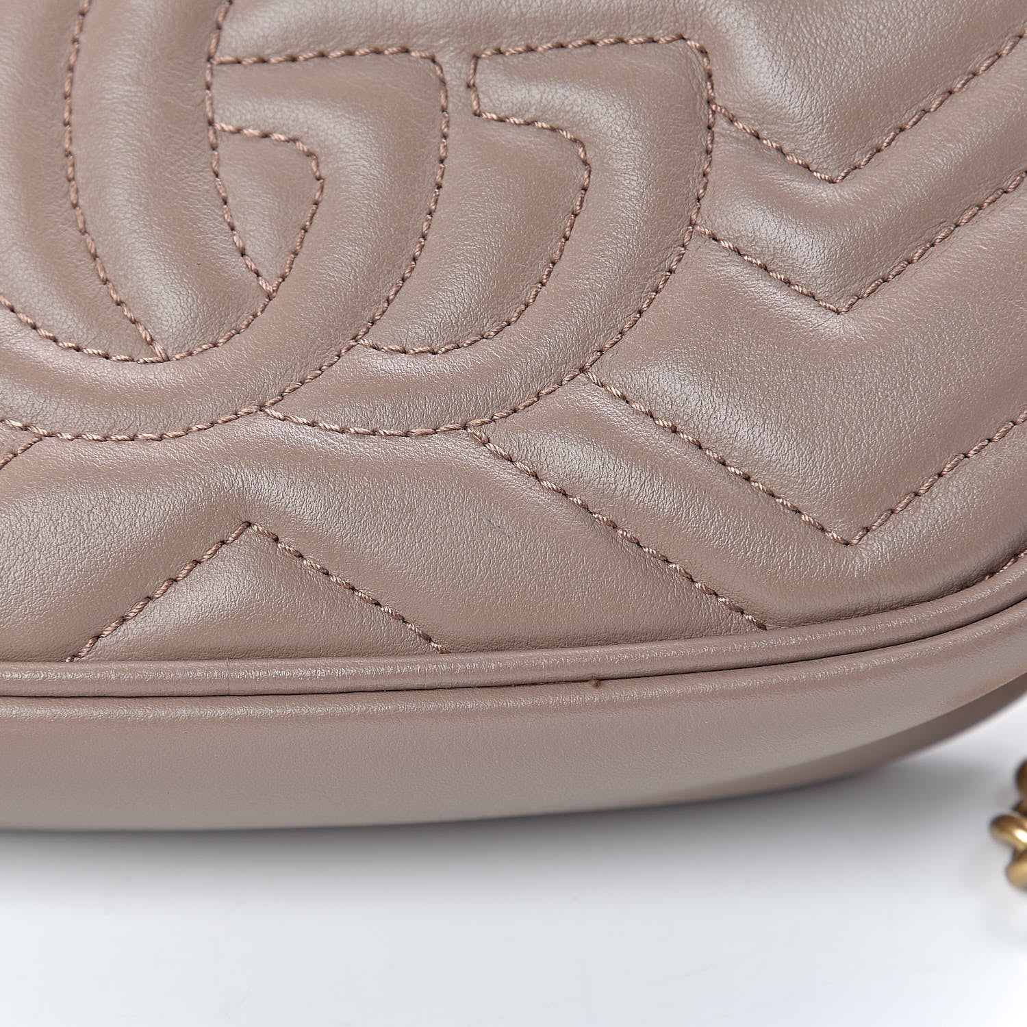 Gucci Calfskin Matelasse Mini GG Marmont Chain Shoulder Bag Nude 8 of 11