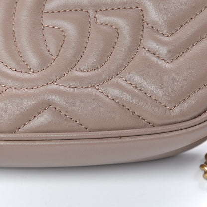 Gucci Calfskin Matelasse Mini GG Marmont Chain Shoulder Bag Nude 8 of 11