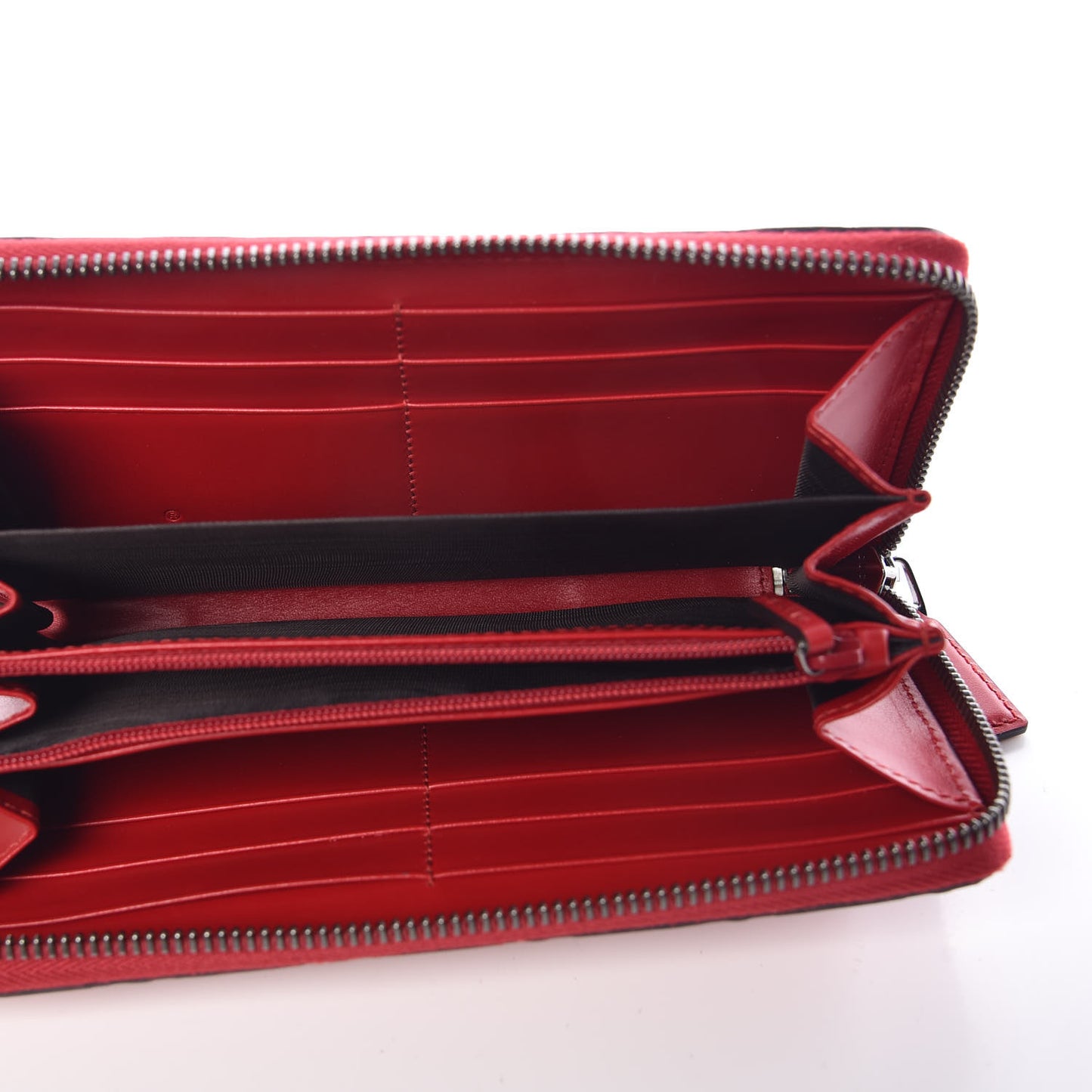 Guccissima Signature Zip Around Wallet Hibiscus Red