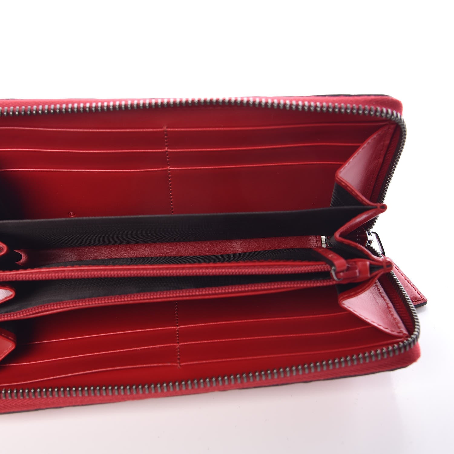 Gucci Guccissima Signature Zip Around Wallet Hibiscus Red 5 of 8