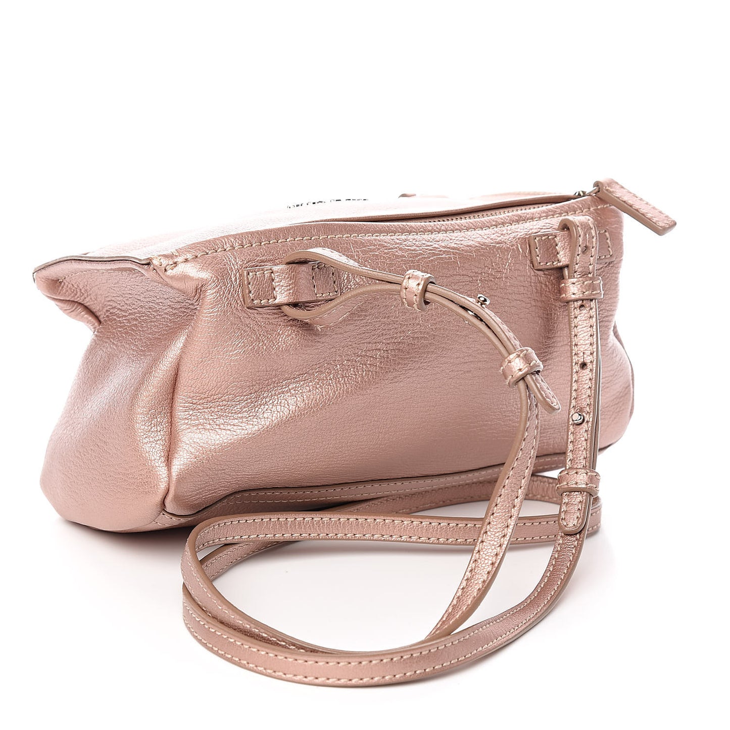 Metallic Sugar Goatskin Mini Pandora Light Pink
