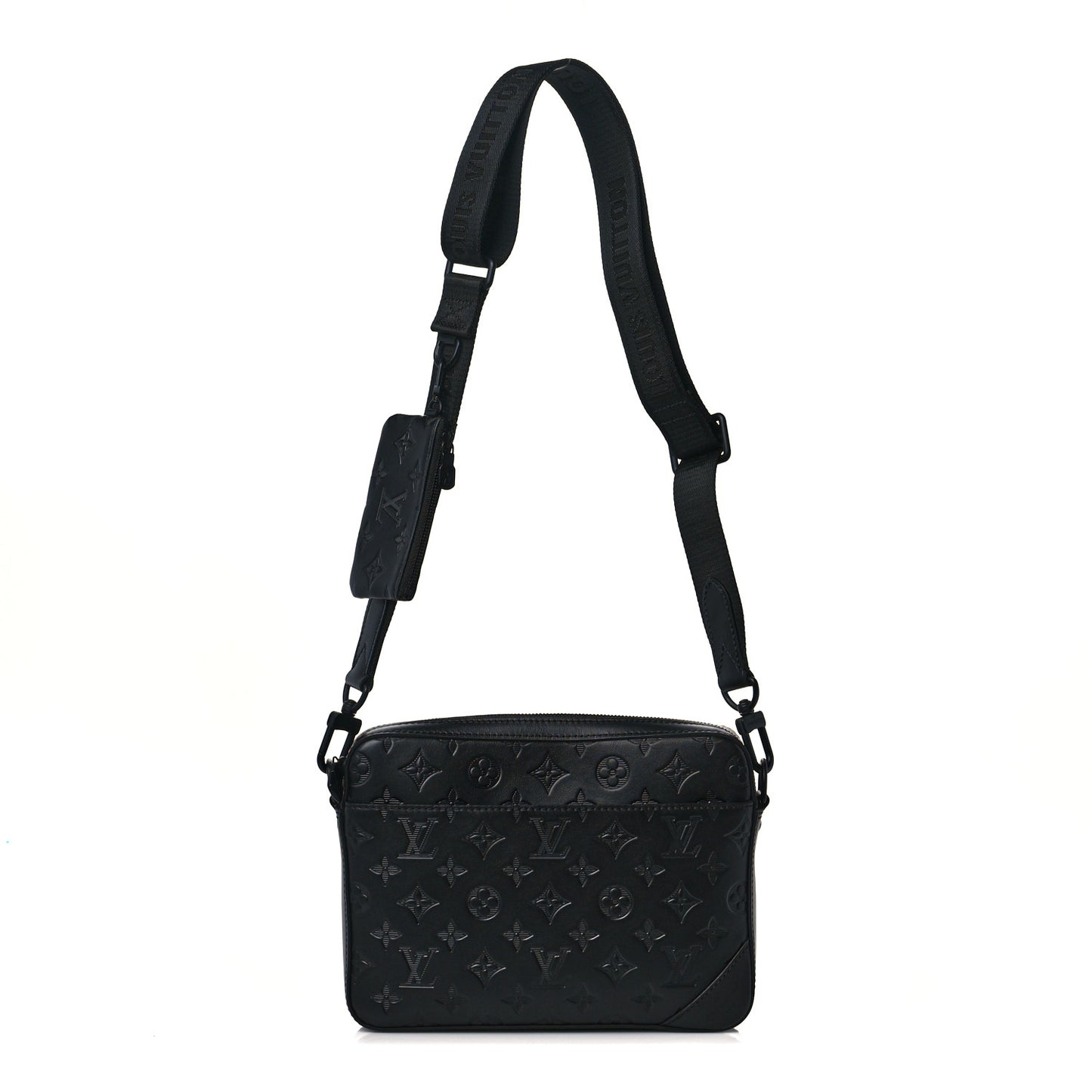 Calfskin Monogram Shadow Duo Messenger Black