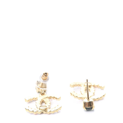 Chanel Crystal CC Drop Earrings Gold Multicolor 3 of 5