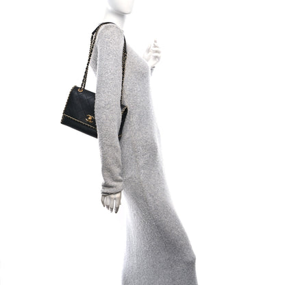 Chanel Calfskin Stitched Chain Flap Black 2 of 10
