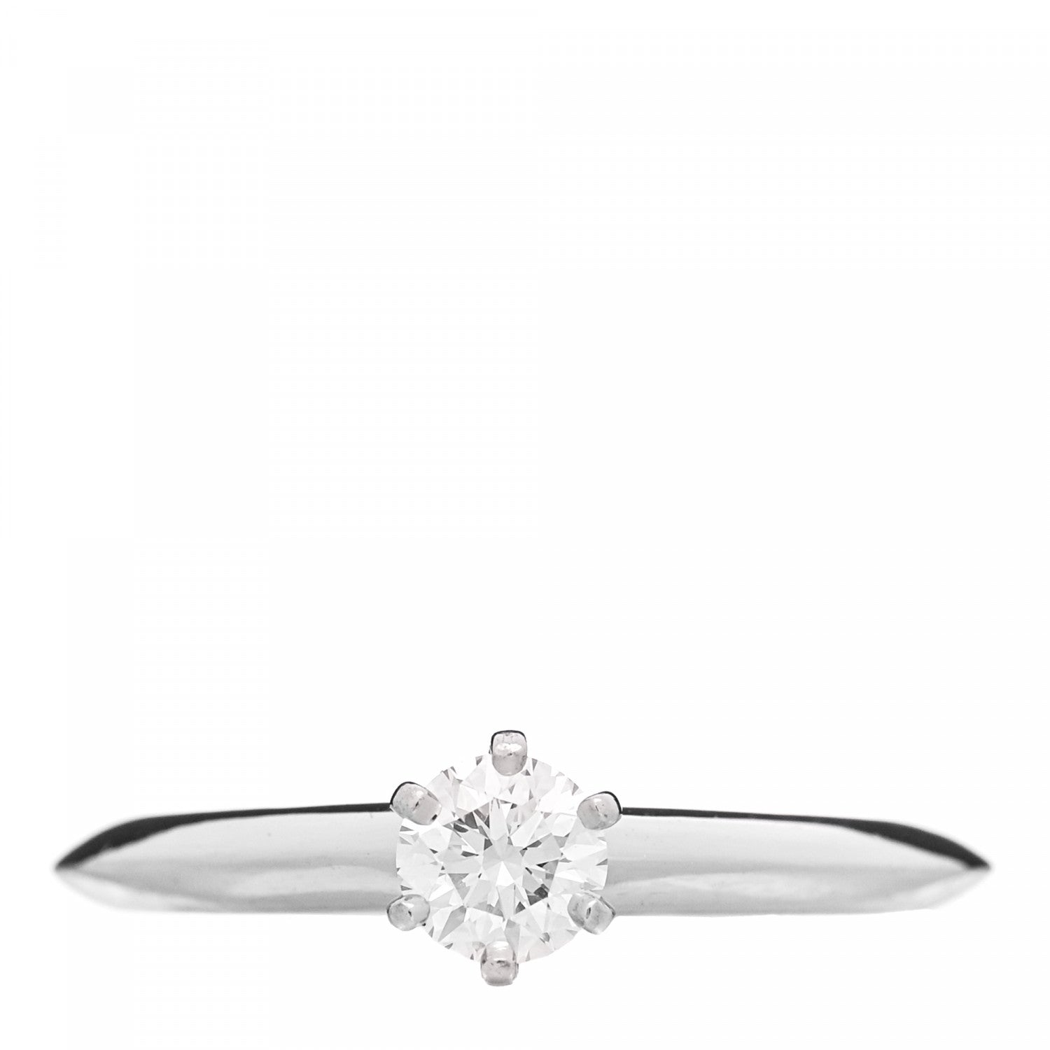 Tiffany Platinum Diamond .31ct Solitaire Engagement Ring 51 5.75 1 of 6