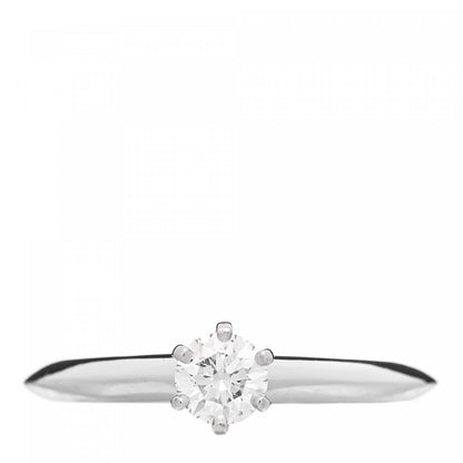 Tiffany Platinum Diamond .31ct Solitaire Engagement Ring 51 5.75 1 of 6