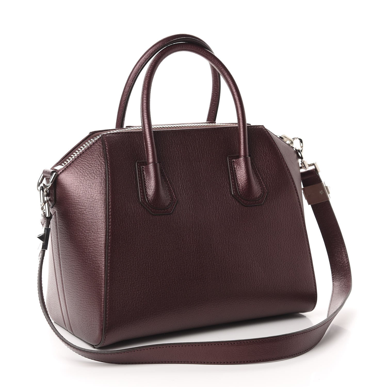 Givenchy Metallic Sugar Goatskin Small Antigona Oxblood 3 of 10