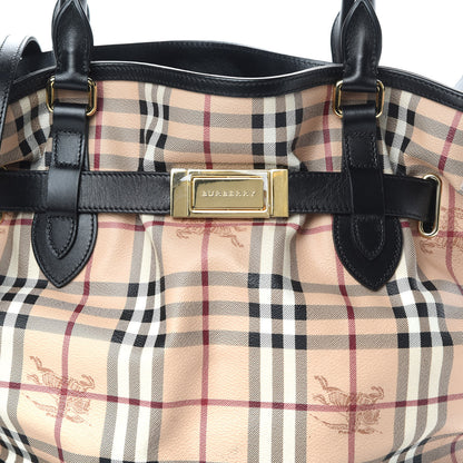 Burberry Haymarket Check Medium Golderton Tote Black 9 of 11