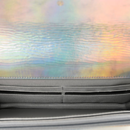 Chanel Iridescent Goatskin Quilted Wallet On Chain WOC Silver 6 of 12