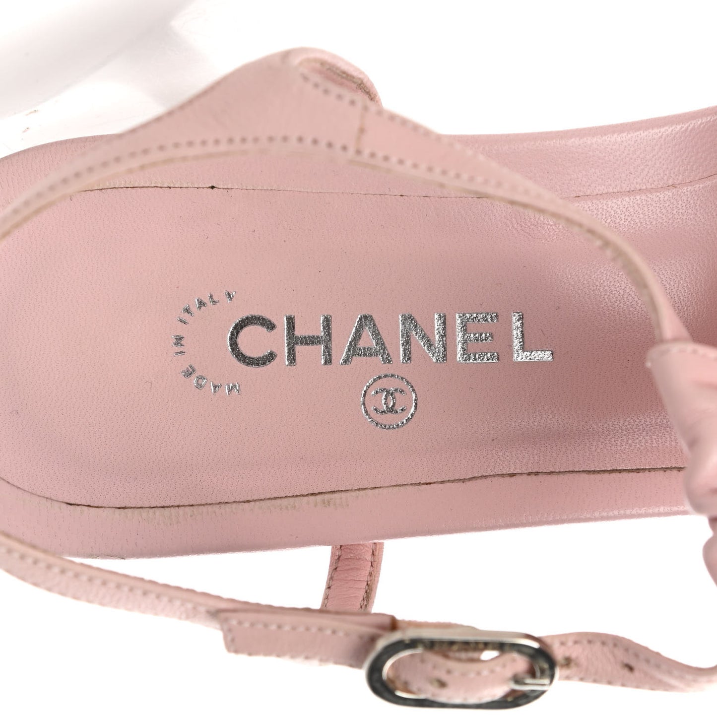 Lambskin CC Bow Sandals 36.5 Pink