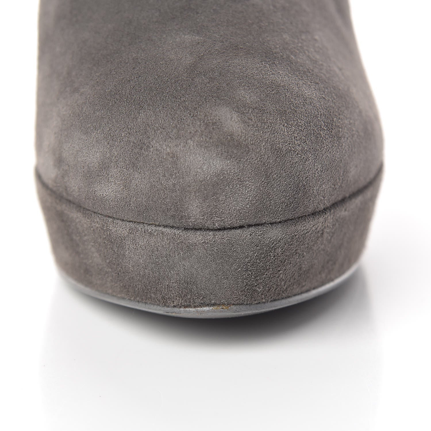Saint Laurent Suede Knee High Boots 38.5 Grey 13 of 16
