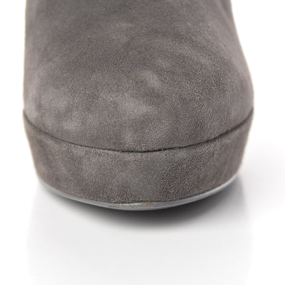 Saint Laurent Suede Knee High Boots 38.5 Grey 13 of 16
