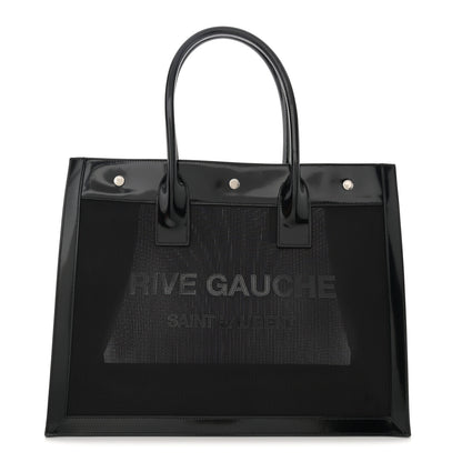 Saint Laurent Mesh Patent Rive Gauche Tote Black 1 of 11